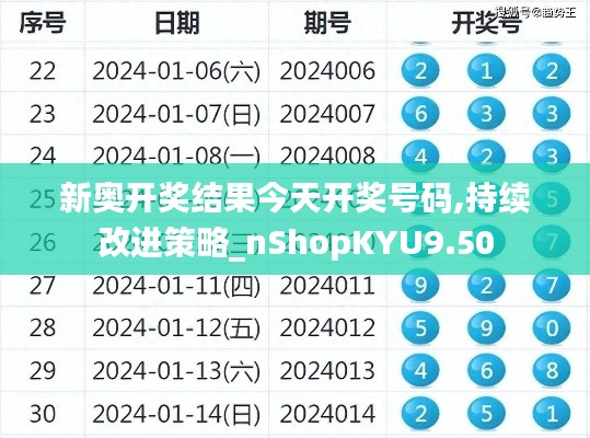 新奧開獎結(jié)果今天開獎號碼,持續(xù)改進(jìn)策略_nShopKYU9.50