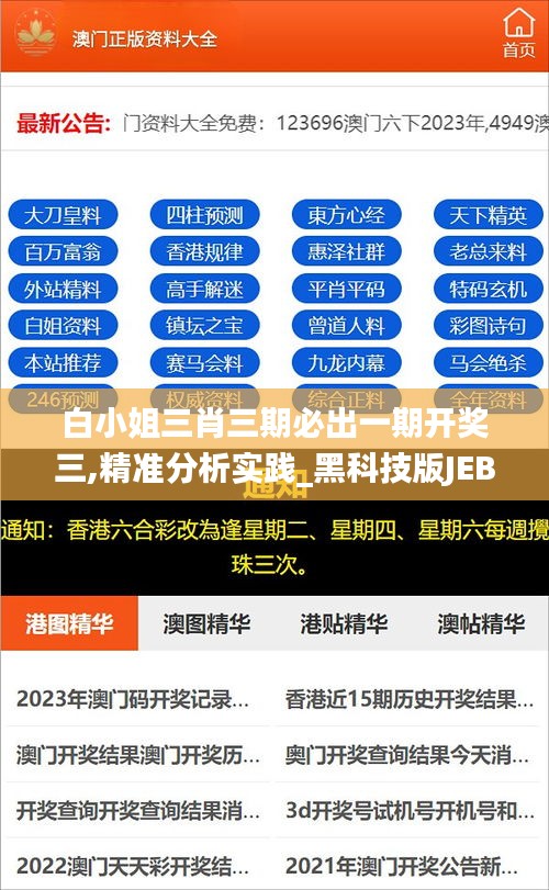 白小姐三肖三期必出一期開獎三,精準分析實踐_黑科技版JEB7.53