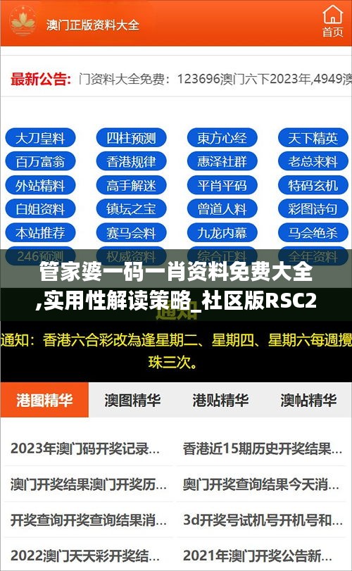 管家婆一碼一肖資料免費(fèi)大全,實(shí)用性解讀策略_社區(qū)版RSC25.190