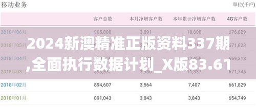 2024新澳精準正版資料337期,全面執行數據計劃_X版83.615-3