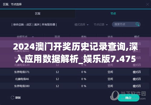 2024澳門開獎歷史記錄查詢,深入應用數據解析_娛樂版7.475