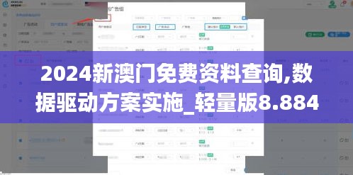 2024新澳門免費資料查詢,數據驅動方案實施_輕量版8.884