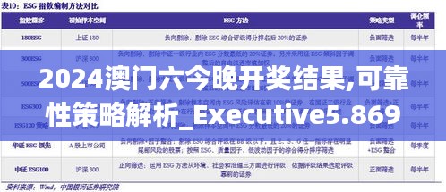 2024澳門六今晚開獎結果,可靠性策略解析_Executive5.869