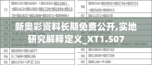 新奧彩資料長期免費公開,實地研究解釋定義_XT1.507