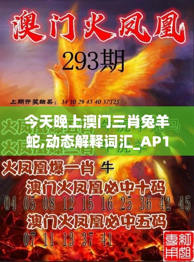 今天晚上澳門三肖兔羊蛇,動(dòng)態(tài)解釋詞匯_AP14.358