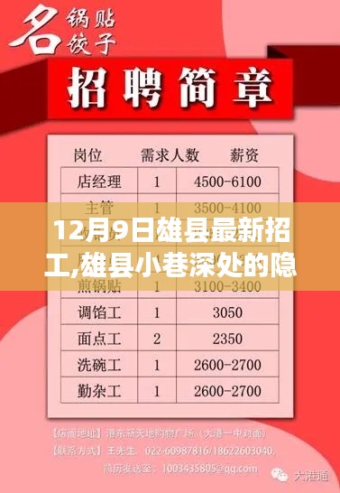 雄縣小巷深處的隱藏寶藏，特色小店招工奇遇揭秘
