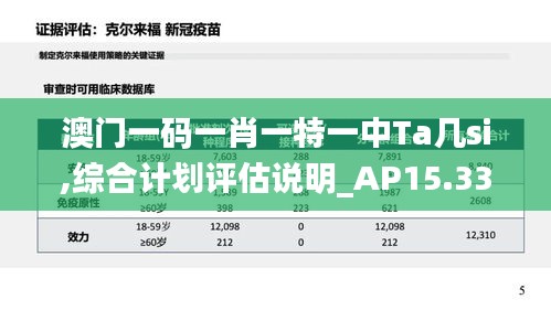 澳門一碼一肖一特一中Ta幾si,綜合計劃評估說明_AP15.337