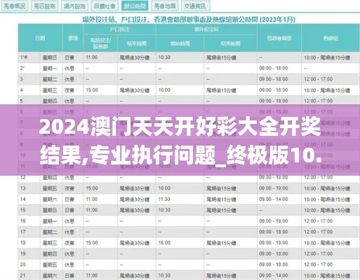 2024澳門天天開好彩大全開獎結果,專業執行問題_終極版10.497