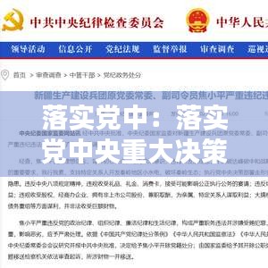 落實黨中：落實黨中央重大決策部署方面存在的問題及整改措施 