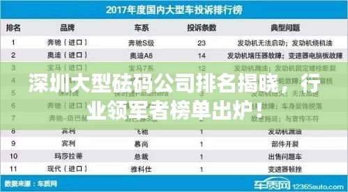 深圳大型砝碼公司排名揭曉，行業(yè)領(lǐng)軍者榜單出爐！