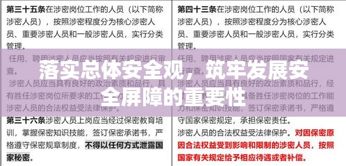 落實總體安全觀，筑牢發(fā)展安全屏障的重要性