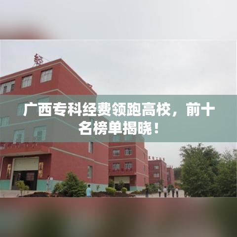 廣西專科經費領跑高校，前十名榜單揭曉！