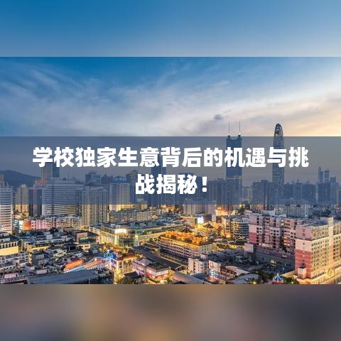 學(xué)校獨家生意背后的機遇與挑戰(zhàn)揭秘！
