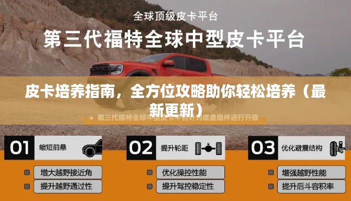 皮卡培養(yǎng)指南，全方位攻略助你輕松培養(yǎng)（最新更新）