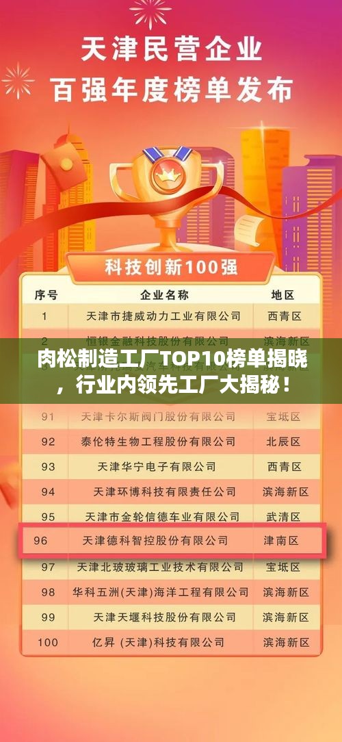 肉松制造工廠TOP10榜單揭曉，行業內領先工廠大揭秘！