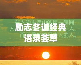 勵志冬訓(xùn)經(jīng)典語錄薈萃