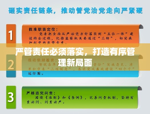 嚴管責任必須落實，打造有序管理新局面