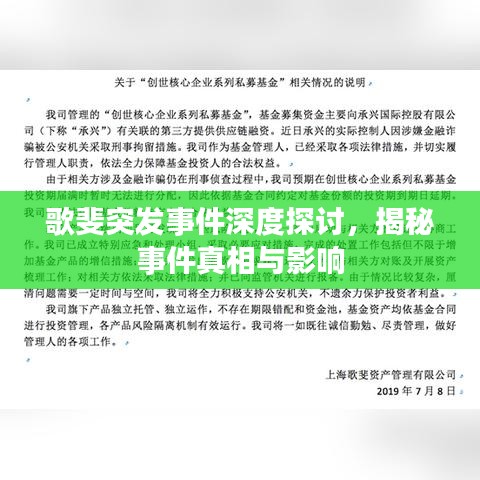 歌斐突發(fā)事件深度探討，揭秘事件真相與影響