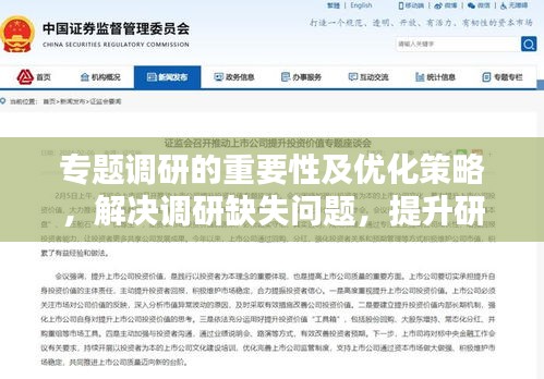 專題調研的重要性及優化策略，解決調研缺失問題，提升研究質量！