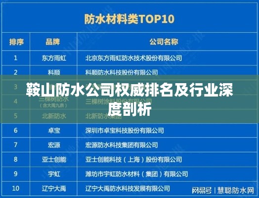 鞍山防水公司權(quán)威排名及行業(yè)深度剖析