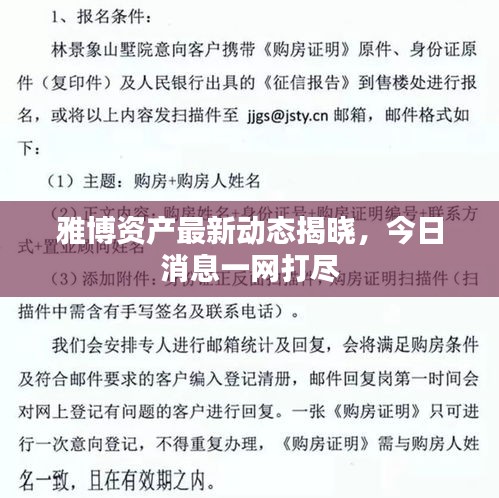 雅博資產(chǎn)最新動(dòng)態(tài)揭曉，今日消息一網(wǎng)打盡