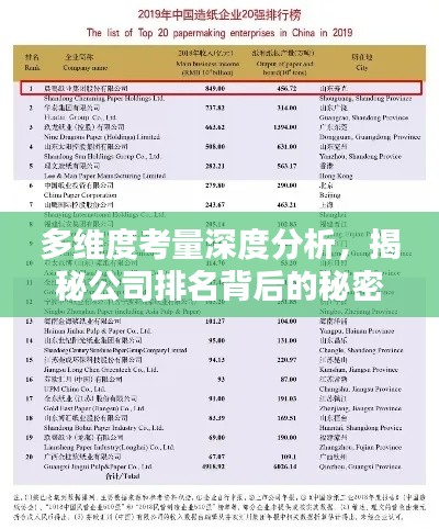 多維度考量深度分析，揭秘公司排名背后的秘密！