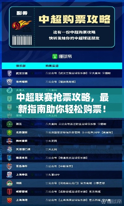 中超聯(lián)賽搶票攻略，最新指南助你輕松購票！