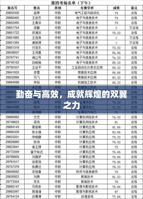 勤奮與高效，成就輝煌的雙翼之力